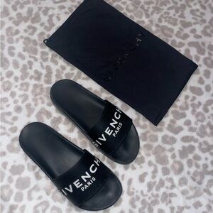 Givenchy Black Logo Slide Sandals